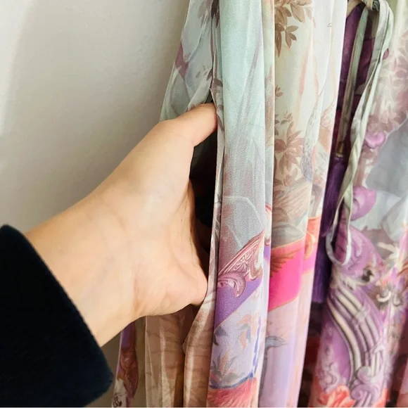 Camilla Electron Libre Silk Maxi Dress Front Tie Detail Boho Luxury Print XL - Picture 7 of 11